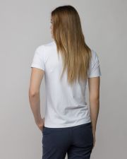 WHITE WOMEN'S V-NECK SHORT SLEEVE T-SHIRT