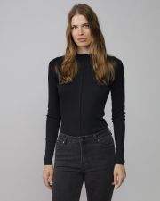 BLACK WOMEN'S LONG SLEEVE TURTLENECK T-SHIRT