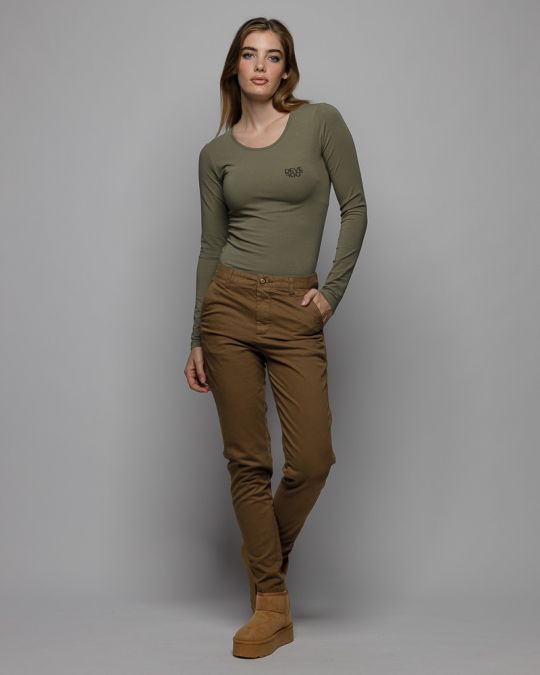 KHAKI WOMEN'S LONG SLEEVE T-SHIRT 2D25FW4532LS0205