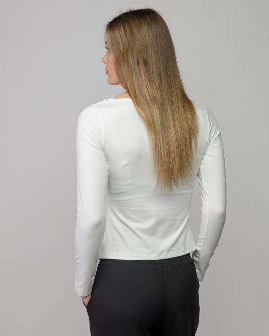 WHITE WOMEN'S LONG SLEEVE T-SHIRT 2D25FW4564LS0205