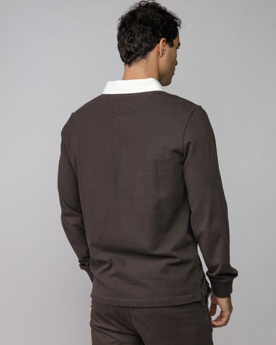 BROWN MEN'S LONG SLEEVE POLO SHIRT 1D25FW4010LS0104