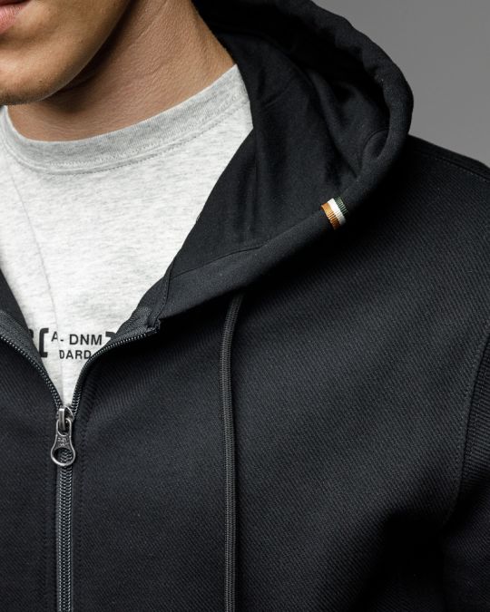 BLACK MEN'S ZIP SWEATER 1D25FW4088KA0701