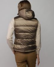 BEIGE WOMEN'S HOODED VEST