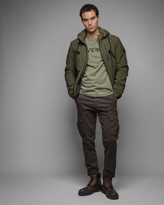 KHAKI MEN'S SHORT SLEEVE T-SHIRT 1D25FW4044SS0105