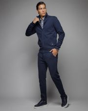 BLUE MEN'S ZIP SWEATER