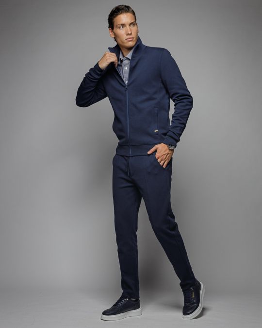 BLUE MEN'S ZIP SWEATER 1D25FW4092KA0701