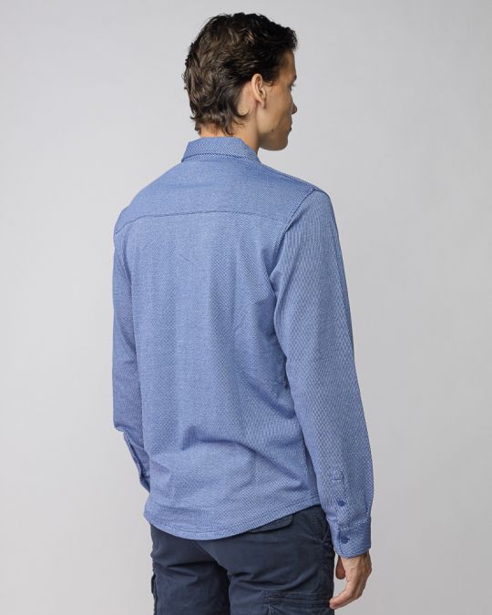 BLUE MEN'S PIQUE SHIRT 1D25FW5004LS2405