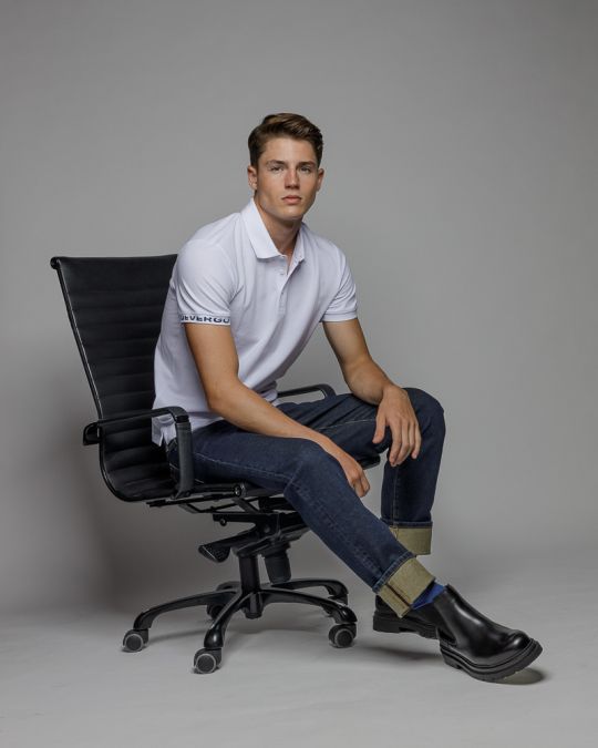 WHITE MEN'S SHORT SLEEVE POLO SHIRT 1D25FW4031SS2405