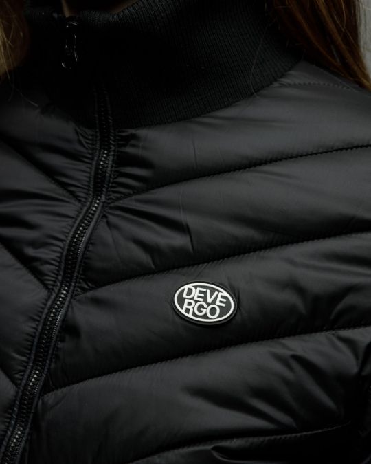 BLACK WOMEN'S SHORT QUILTED COAT 2D25FW3580KA1600