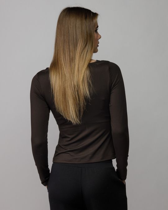 BROWN WOMEN'S LONG SLEEVE T-SHIRT 2D25FW4564LS0205