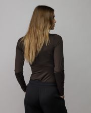 BROWN WOMEN'S LONG SLEEVE BODYSUIT