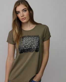 KHAKI WOMEN'S SHORT SLEEVE T-SHIRT 2D25FW4522SS0224