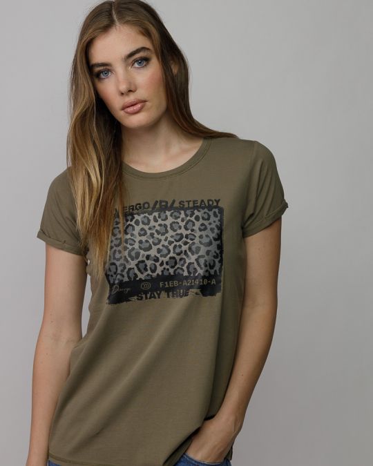 KHAKI WOMEN'S SHORT SLEEVE T-SHIRT 2D25FW4522SS0224