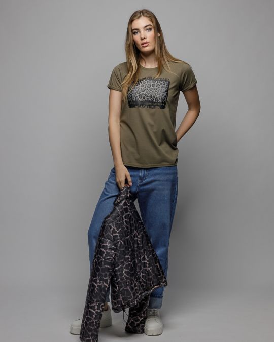 KHAKI WOMEN'S SHORT SLEEVE T-SHIRT 2D25FW4522SS0224