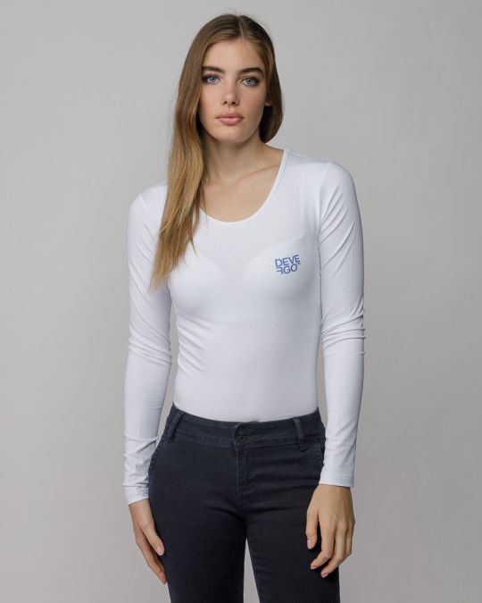 WHITE WOMEN'S LONG SLEEVE T-SHIRT 2D25FW4532LS0205