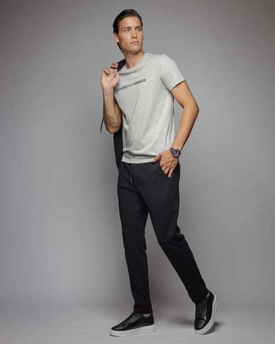 GREY MEN'S SHORT SLEEVE T-SHIRT 1D25FW4049SS0105