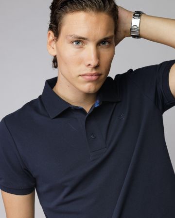 BLUE MEN'S SHORT SLEEVE POLO SHIRT 1D25FW4054SS2405