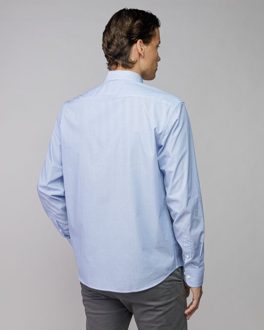 BLUE MEN'S COTTON SHIRT 1D25FW5007LS1301