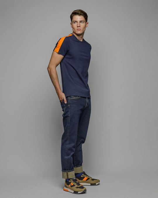 BLUE MEN'S SHORT SLEEVE T-SHIRT 1D25FW4050SS0205