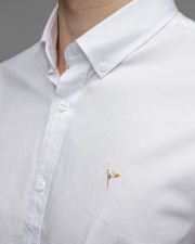 WHITE MEN'S POPLIN SHIRT