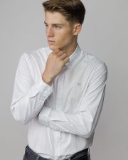 WHITE MEN'S POPLIN SHIRT