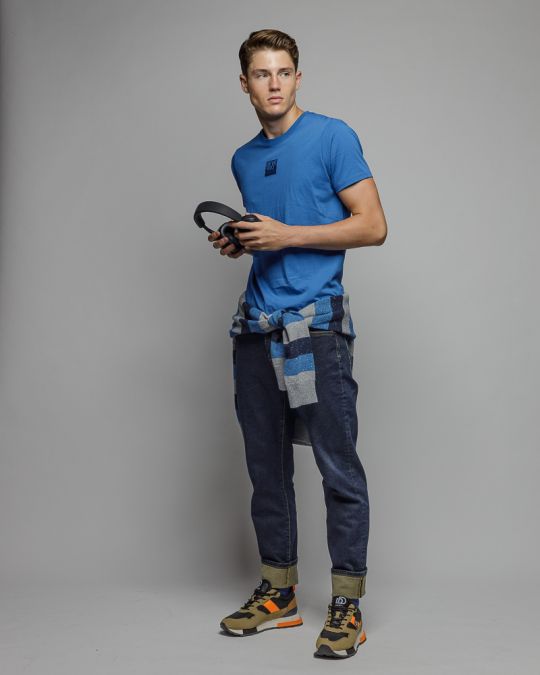 BLUE MEN'S SHORT SLEEVE T-SHIRT 1D25FW4039SS0105