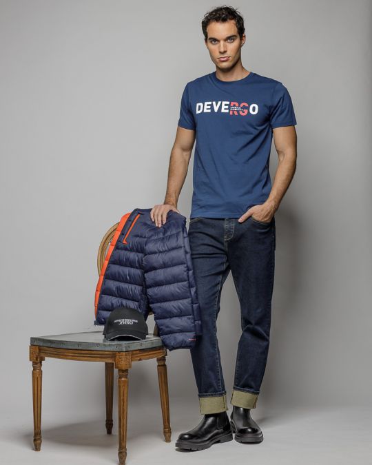 BLUE MEN'S SHORT SLEEVE T-SHIRT 1D25FW4043SS0105