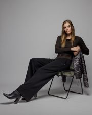 BROWN WOMEN'S LONG SLEEVE T-SHIRT