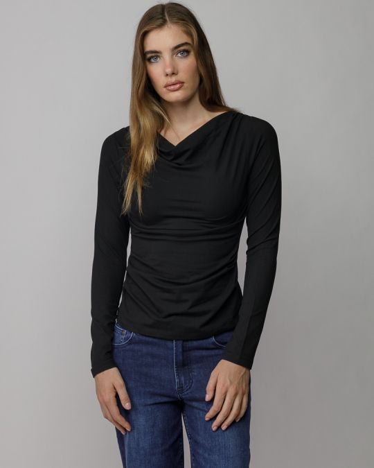 BLACK WOMEN'S LONG SLEEVE T-SHIRT 2D25FW4564LS0205