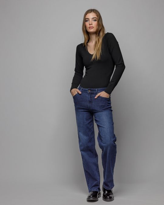 BLACK WOMEN'S LONG SLEEVE BODYSUIT 2D25FW4565BD0205