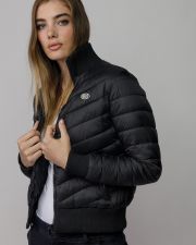 BLACK WOMEN'S SHORT QUILTED COAT