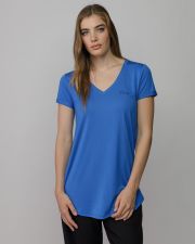 BLUE WOMEN'S V-NECK SHORT SLEEVE T-SHIRT