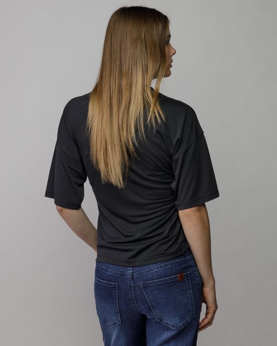 BLACK WOMEN'S SHORT SLEEVE T-SHIRT 2D25FW4510SS0105
