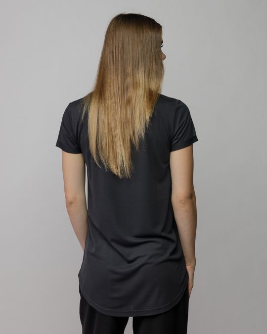 BLACK WOMEN'S V-NECK SHORT SLEEVE T-SHIRT 2D25FW4511SS0105