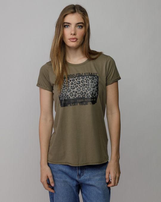 KHAKI WOMEN'S SHORT SLEEVE T-SHIRT 2D25FW4522SS0224