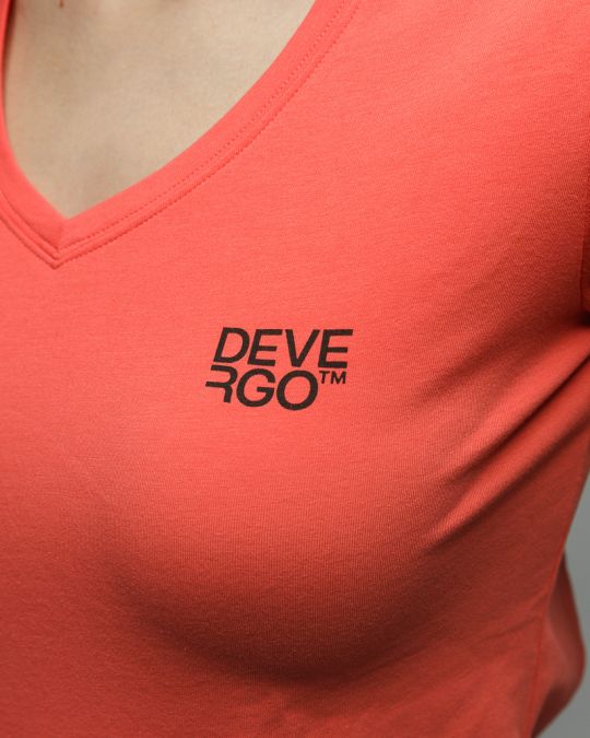 CORAL WOMEN'S V-NECK SHORT SLEEVE T-SHIRT 2D25FW4514SS0205