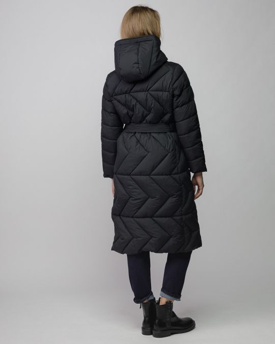 BLACK WOMEN'S LONG WINTER COAT 2D25FW3577KA1600