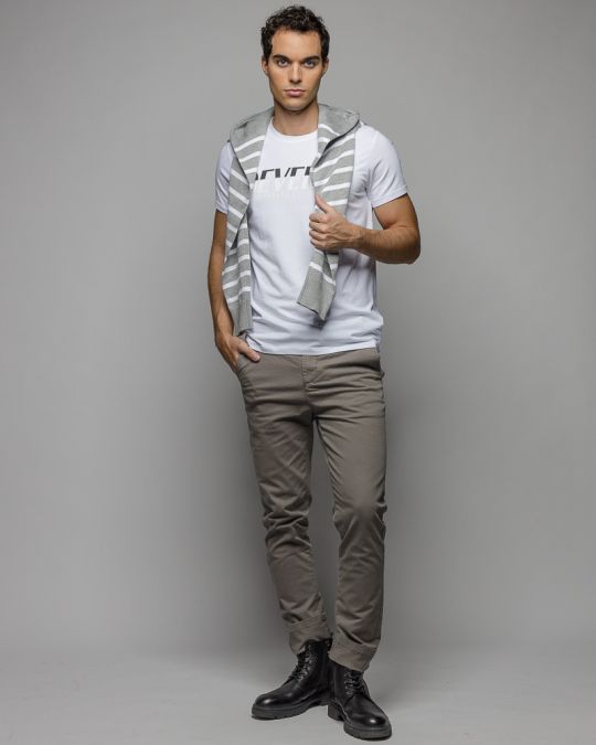 WHITE MEN'S SHORT SLEEVE T-SHIRT 1D25FW4040SS0205