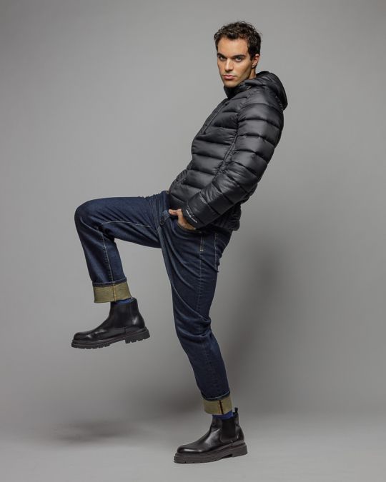 BLACK MEN'S COAT 1D25FW3039KA1600