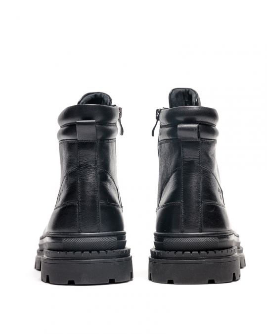 BLACK MEN'S LEATHER BOOTS - GAVI DE25FW6044LE WR