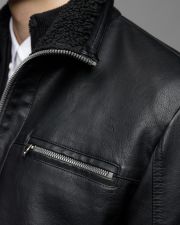 BLACK MEN'S VEGAN LEATHER COAT