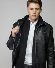 BLACK MEN'S VEGAN LEATHER COAT