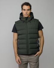 KHAKI MEN'S HOODED VEST