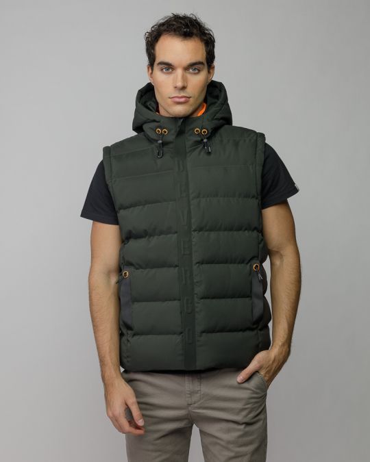 KHAKI MEN'S HOODED VEST 1D25FW7070SL1600