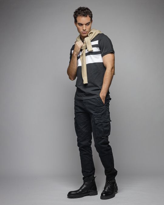 BLACK MEN'S SIDE POCKET PANTS 1D25FW1002LP6101