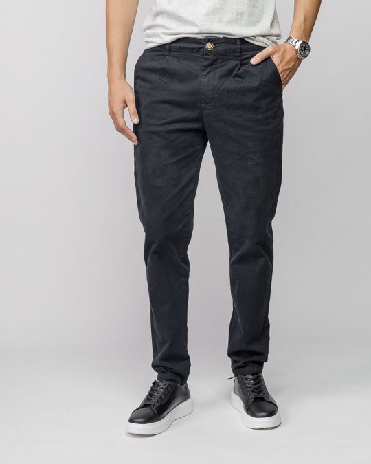 BLACK MEN'S CHINO PANTS 1D25FW1000LP6101