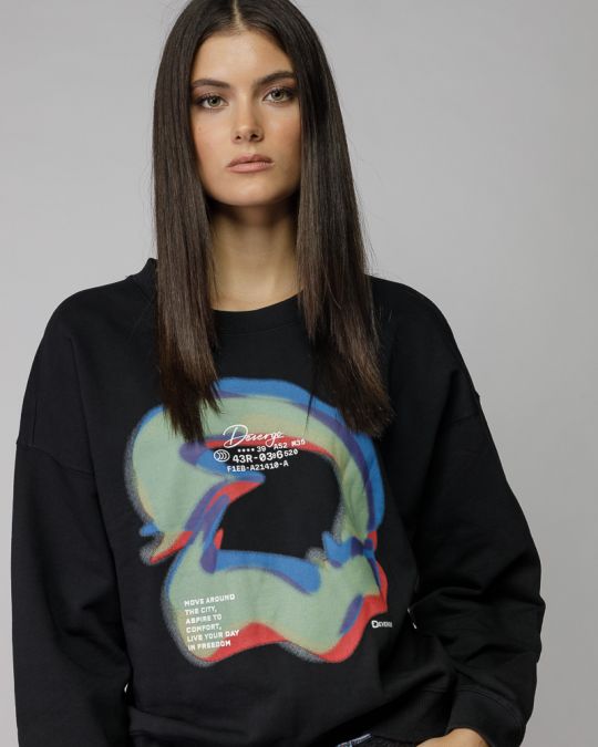 BLACK WOMEN'S SWEATER 2D25FW4593LS0705