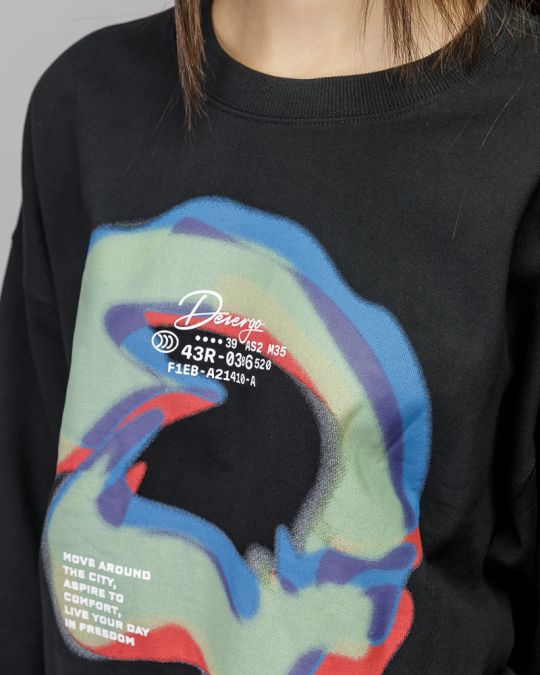 BLACK WOMEN'S SWEATER 2D25FW4593LS0705