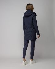 BLUE WOMEN'S HOODED TRANSITIONAL COAT