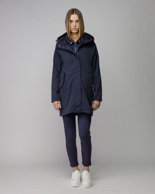 BLUE WOMEN'S HOODED TRANSITIONAL COAT 2D25FW7583KA1200